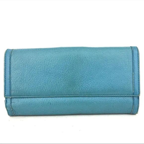 BVLGARI Bulgari Doppio Tondo Blue Leather Bifold Long Wallet - Picture 4 of 8